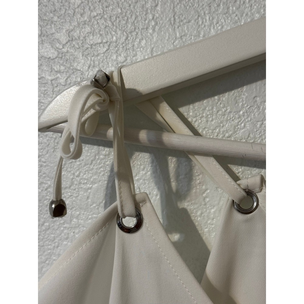 Milla Women's White‎ V Neck Tie Shoulder Tunic Top Shirt Dress Size M - Picture 9 of 9